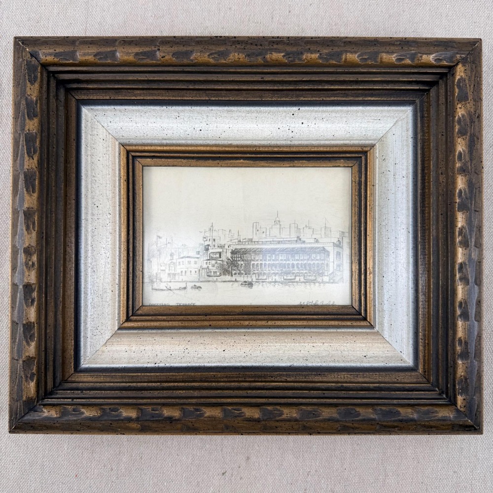 Pair of John Nichols Signed Etchings Dockyard Terrace & On Gareloch Maritime - Picture 8 of 16